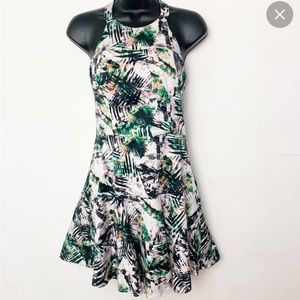 NEW Parker Leona Tropical Palm Print Jungle Halter Mini Dress Size XSmall NWT